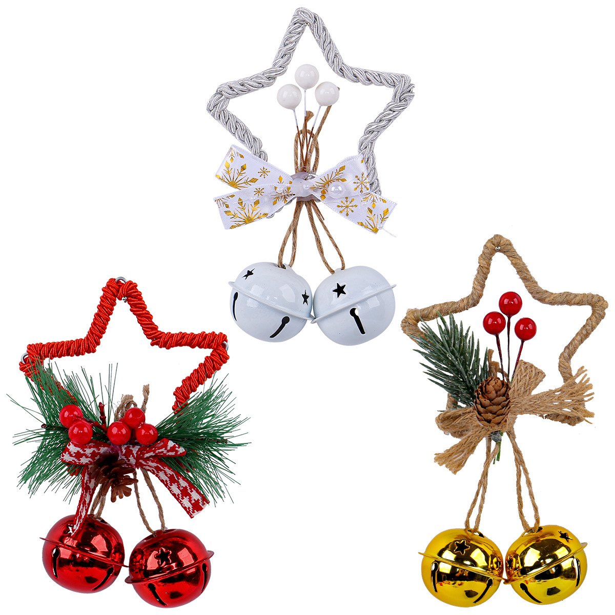 Christmas Star & Bell Ornament