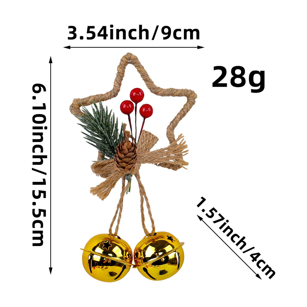 Christmas Star & Bell Ornament
