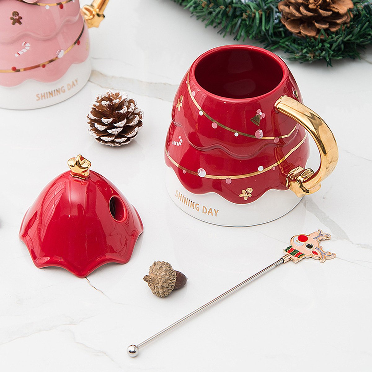 Christmas Tree Ceramic Mug, 450 ml