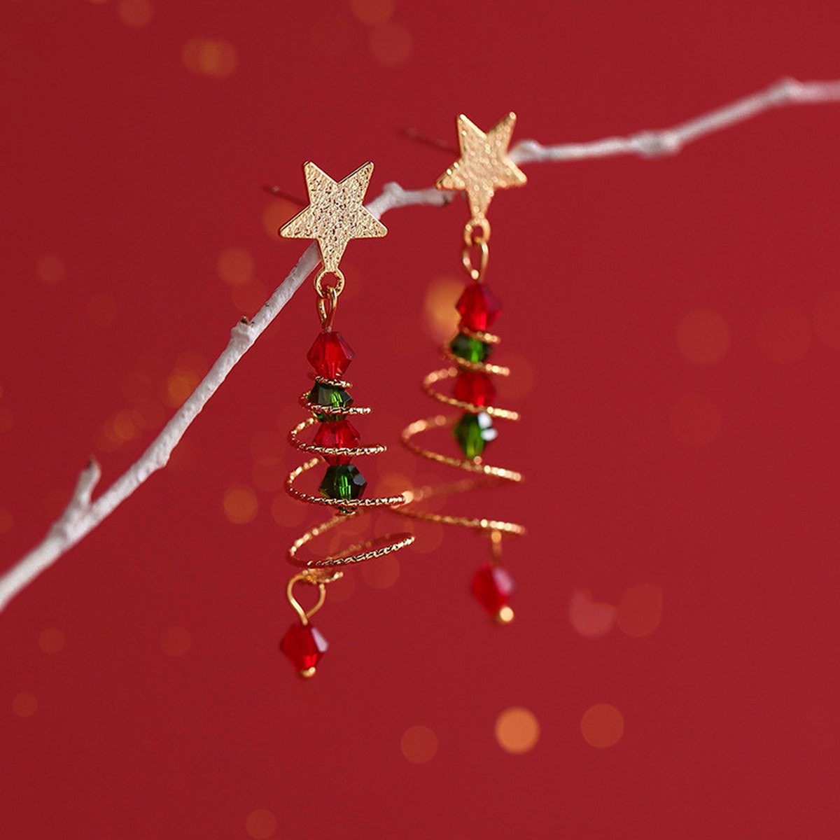 Christmas Tree Star Earrings