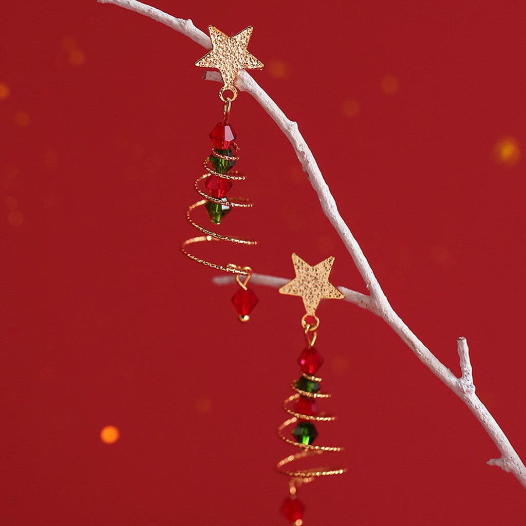 Christmas Tree Star Earrings