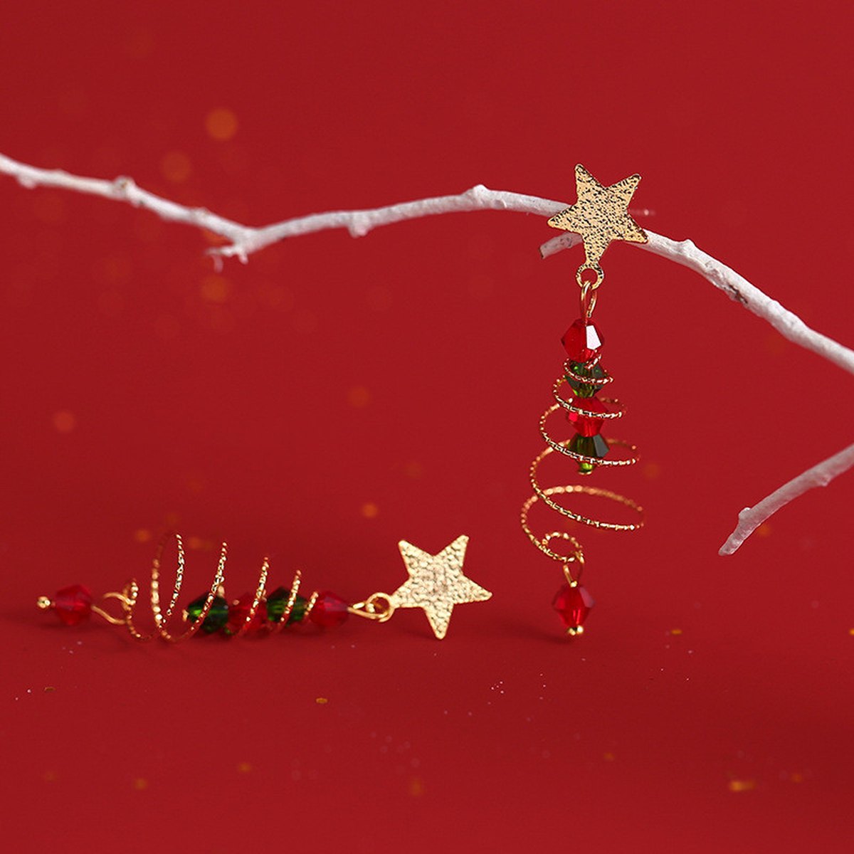 Christmas Tree Star Earrings