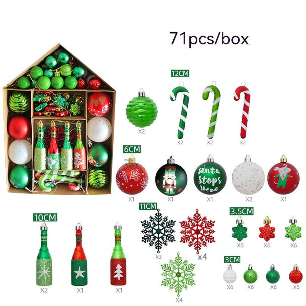 Colourful Bauble Ornament Set