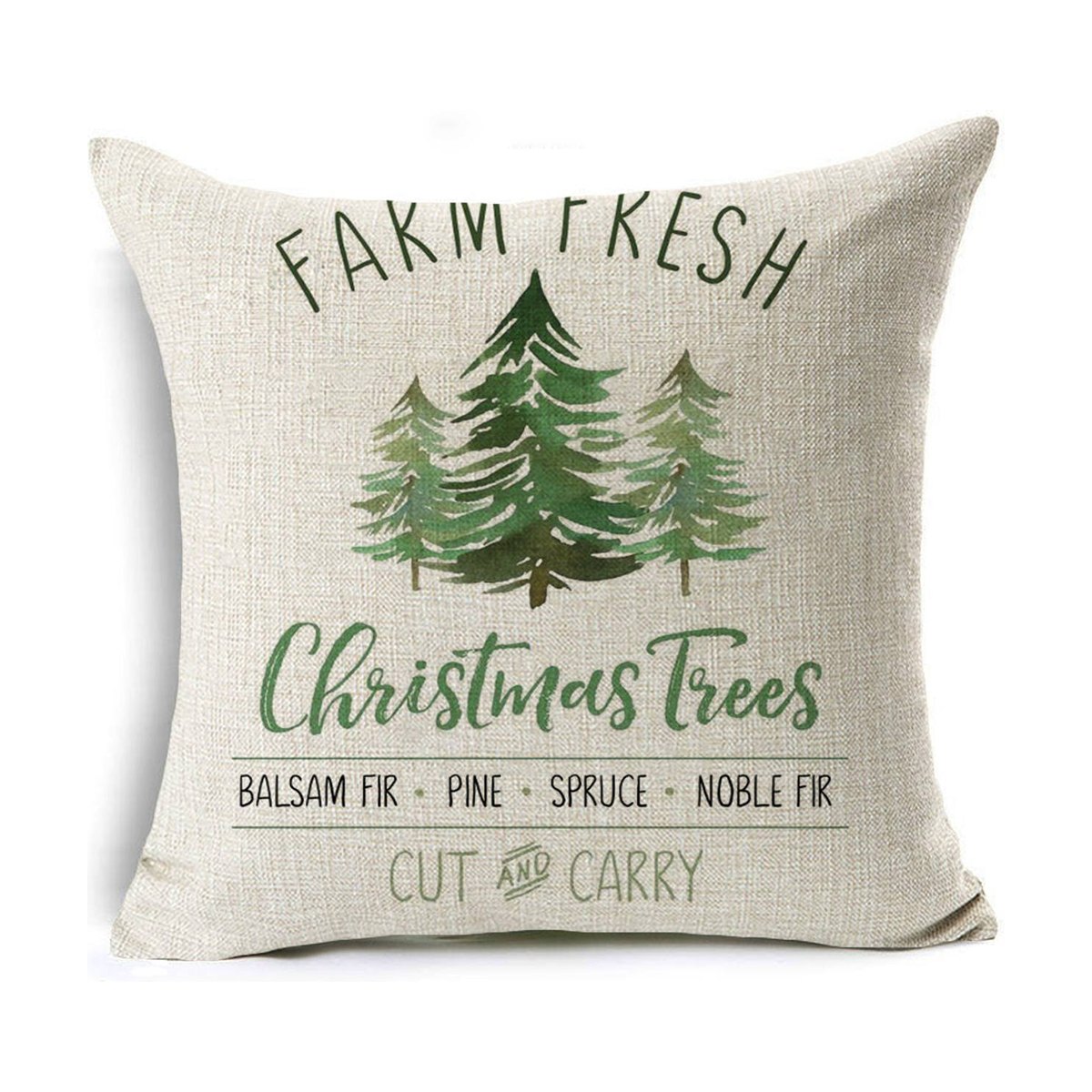 Colourful Linen Christmas Cushion Cover, 45 x 45 cm