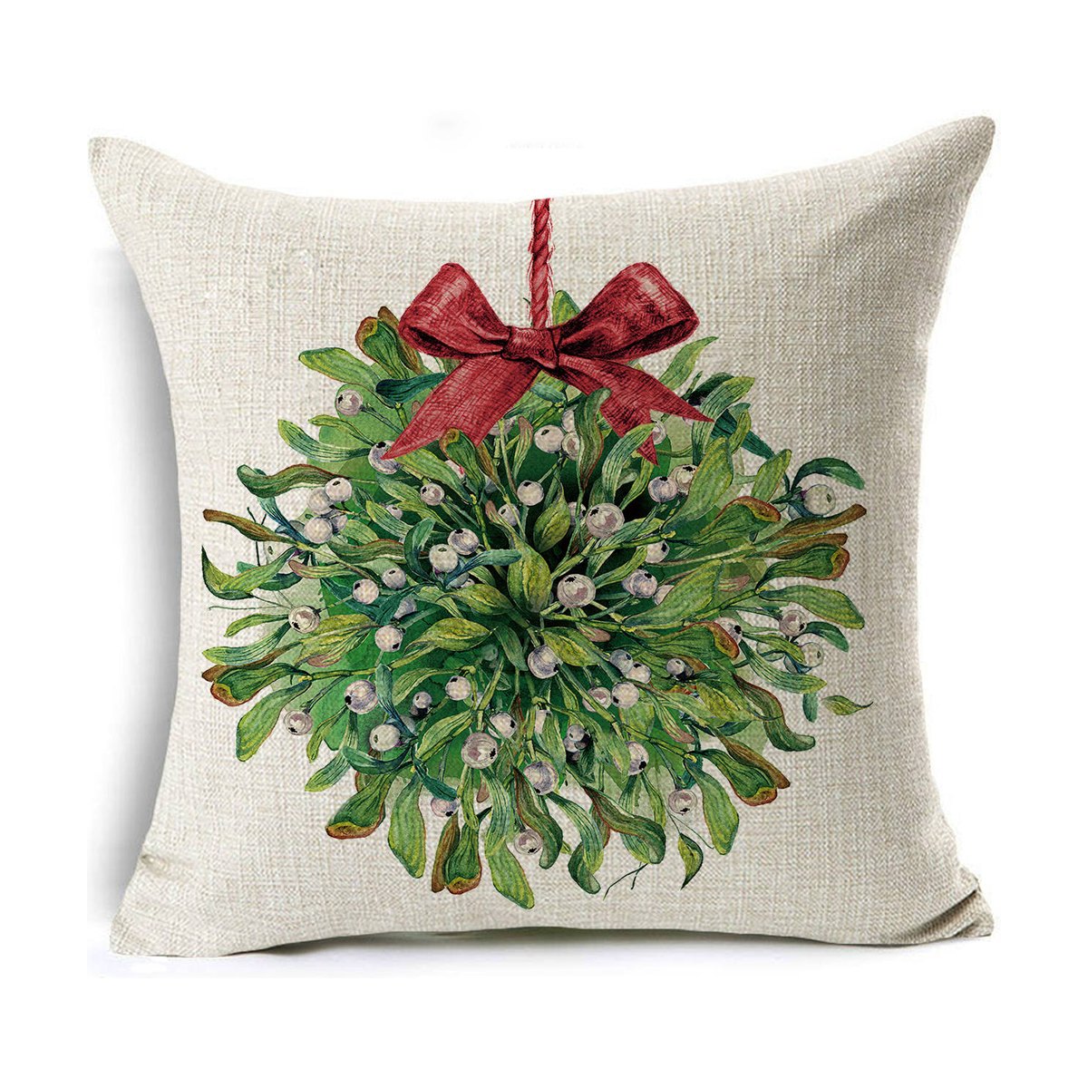 Colourful Linen Christmas Cushion Cover, 45 x 45 cm