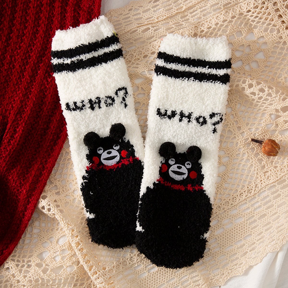 Coral Fleece Christmas Tube Socks