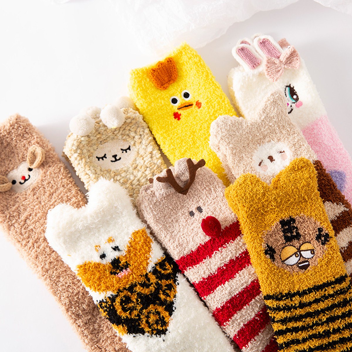 Coral Fleece Christmas Tube Socks