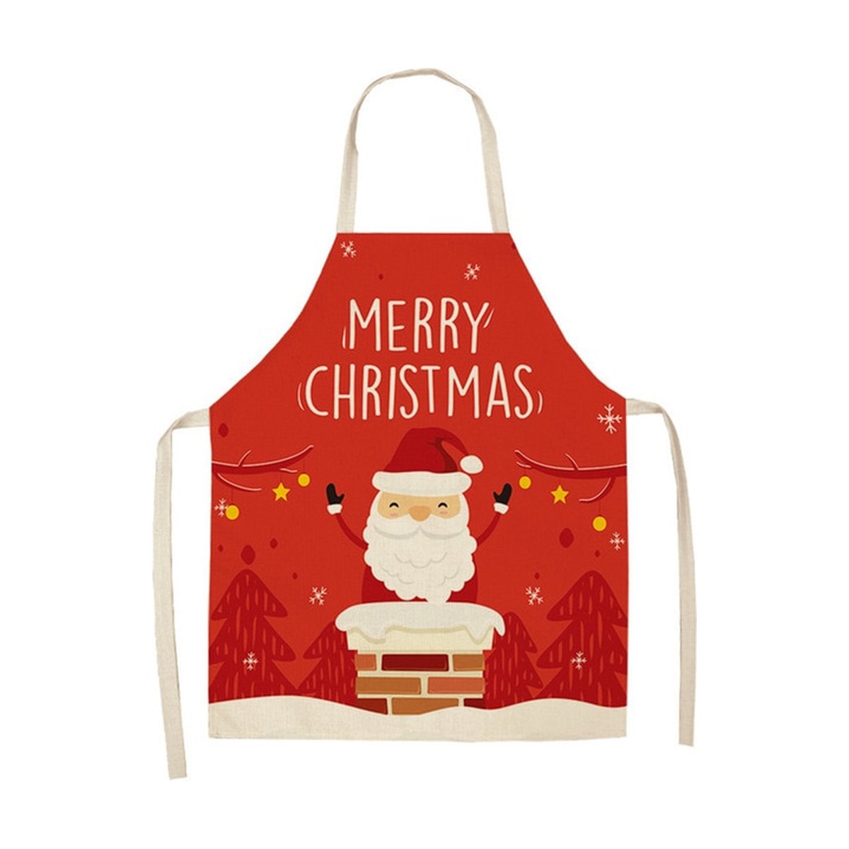 Cotton Linen Christmas Apron