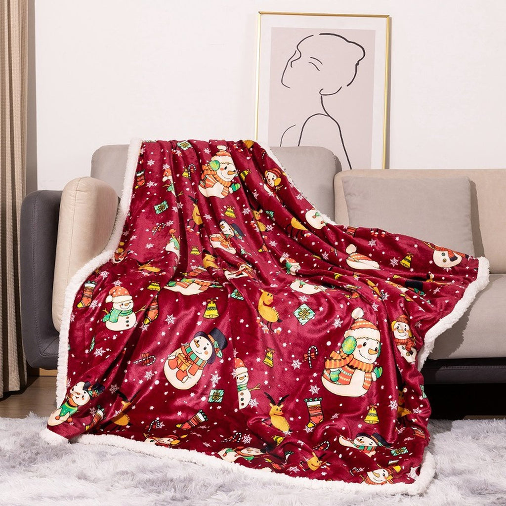 Double-Layer Flannel Christmas Blanket, 127 x 152 cm