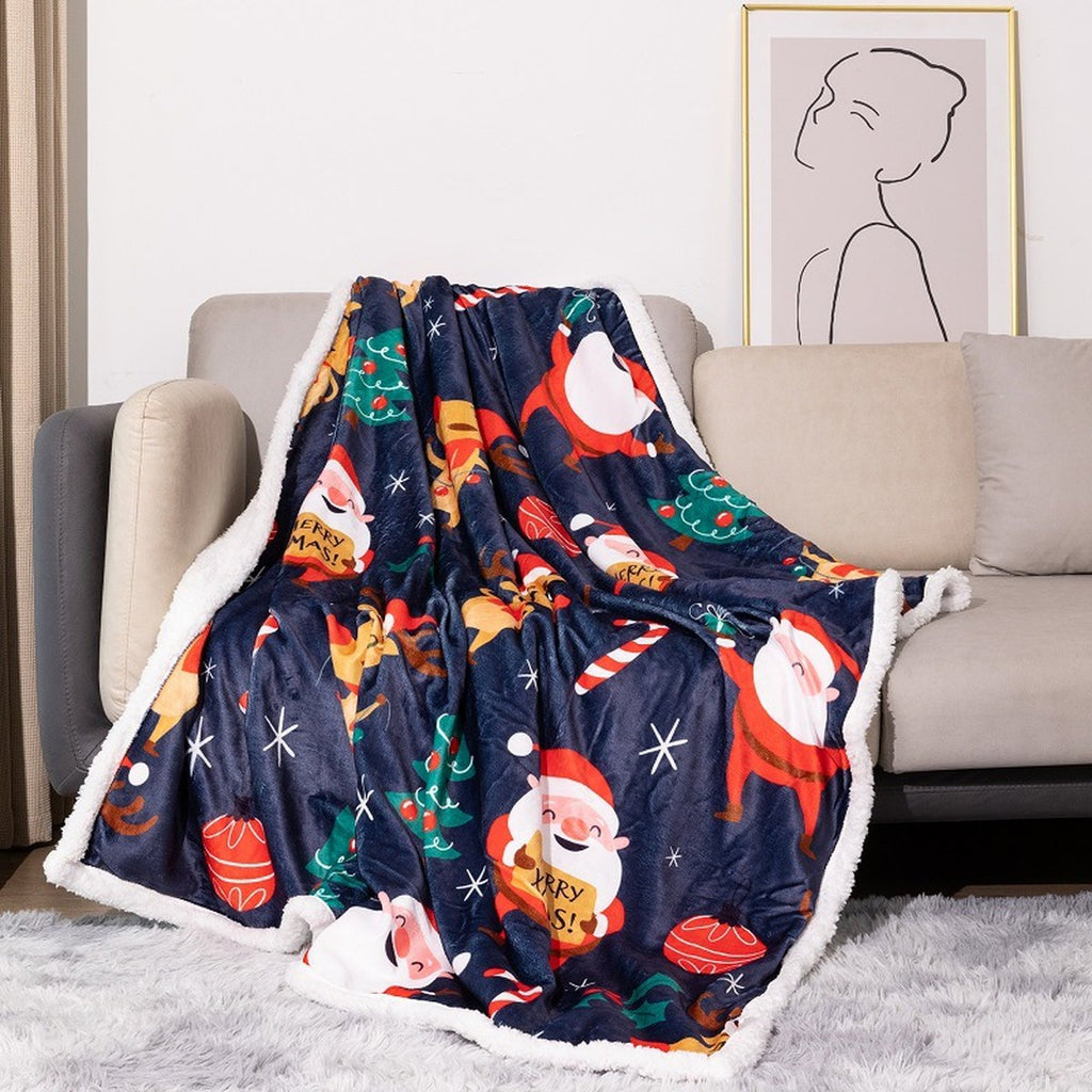 Double-Layer Flannel Christmas Blanket, 127 x 152 cm