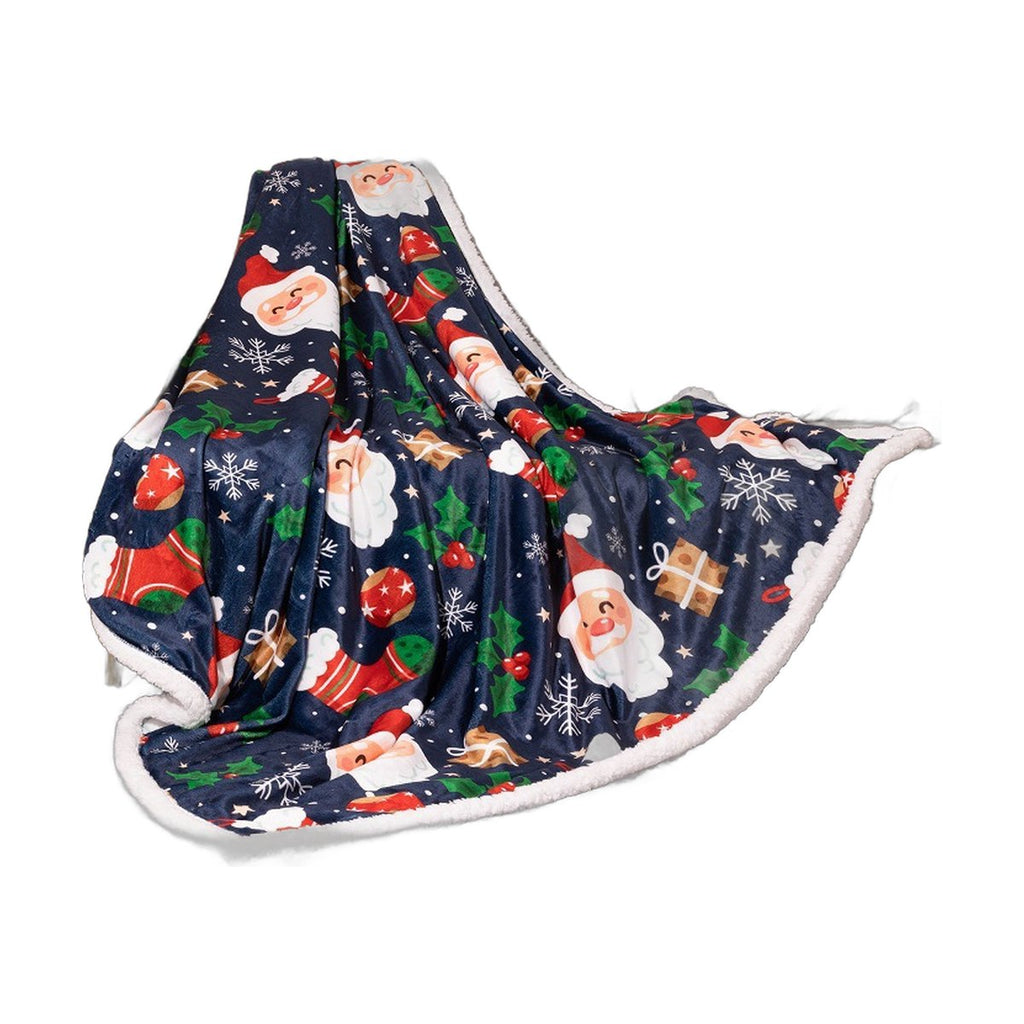 Double-Layer Flannel Christmas Blanket, 127 x 152 cm