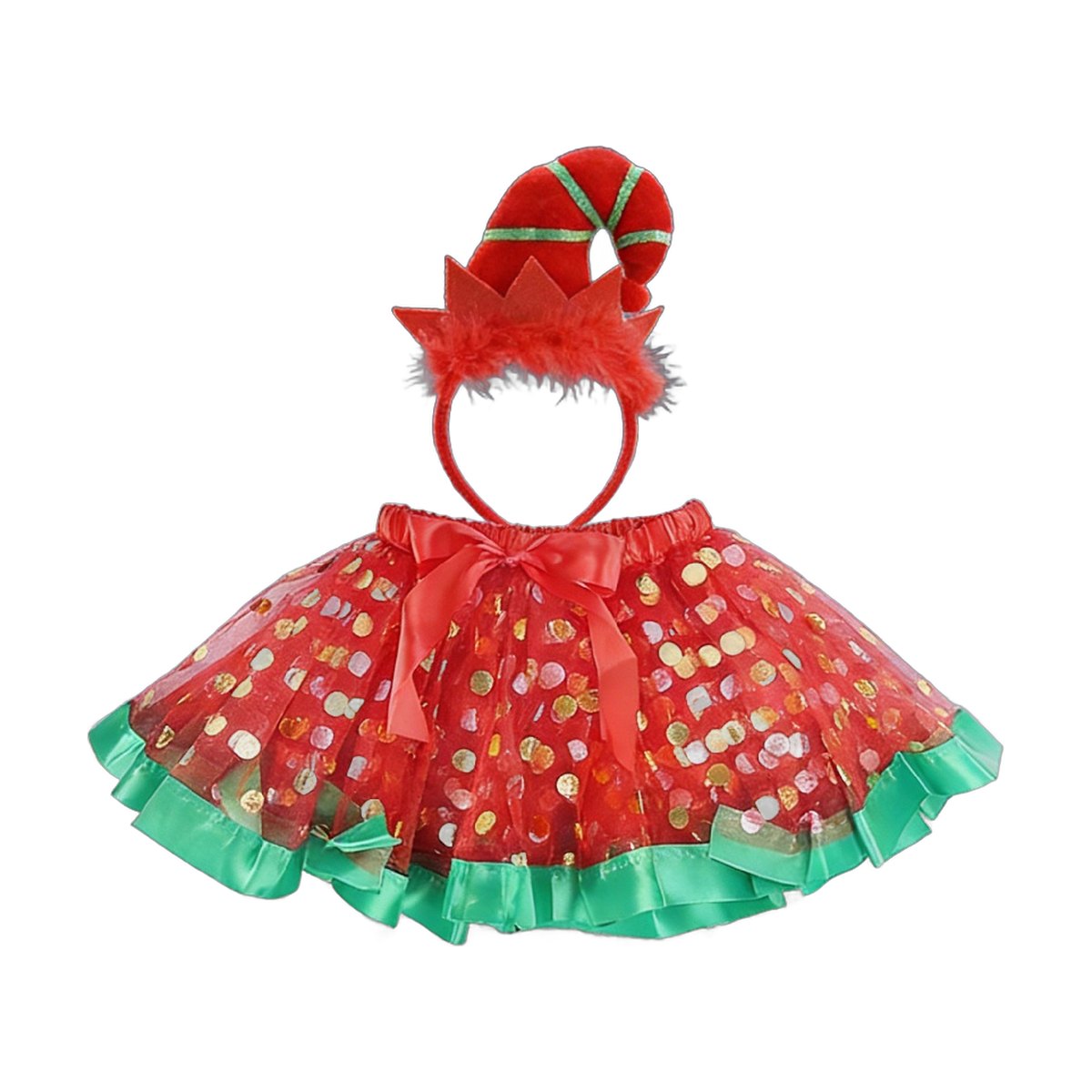 Girls' Christmas Elf Tutu Set