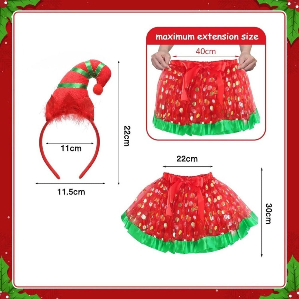 Girls' Christmas Elf Tutu Set