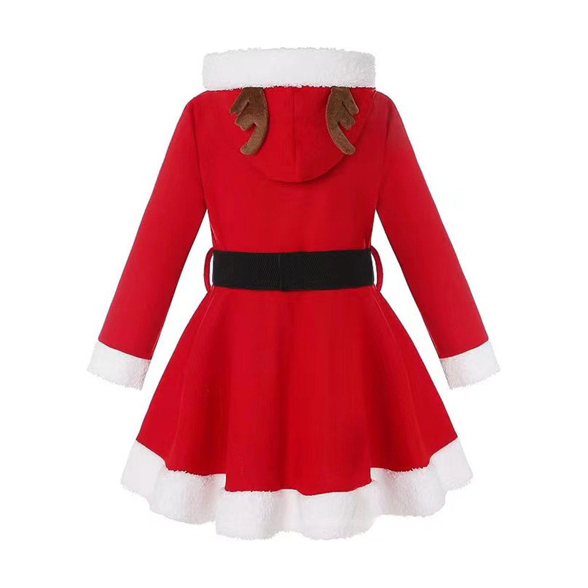 Girls' Reindeer Hooded Christmas Dress