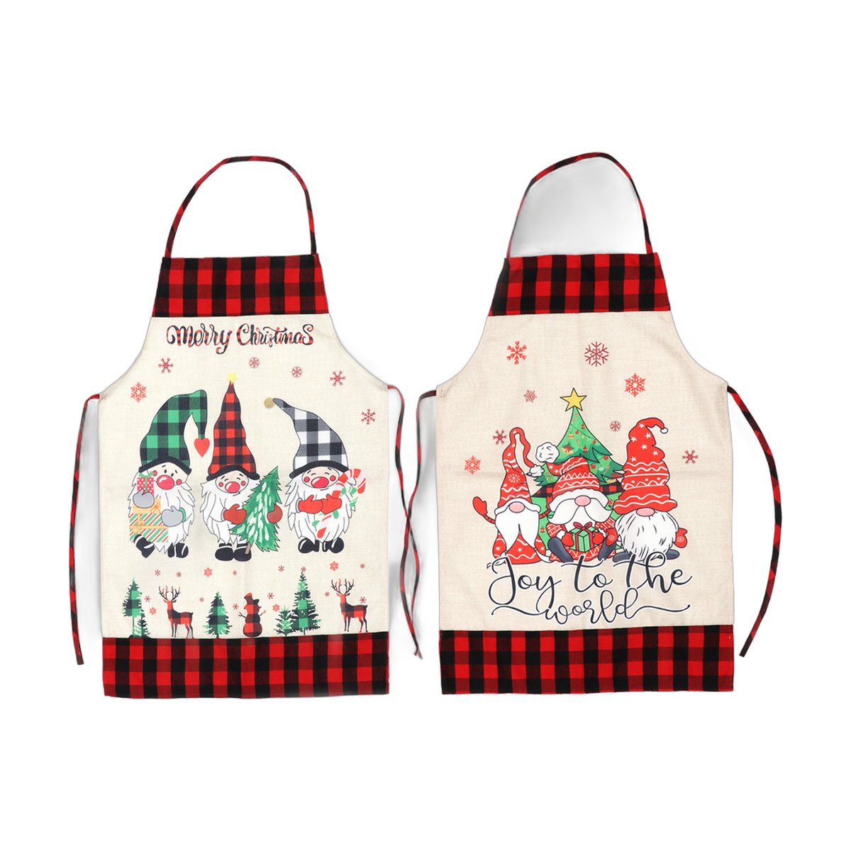 Gnome Linen Christmas Apron