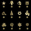 Gold Christmas Nail Art Decorations