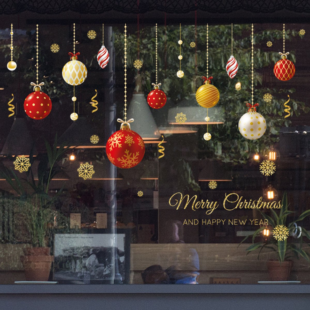 Golden Bauble Window Stickers