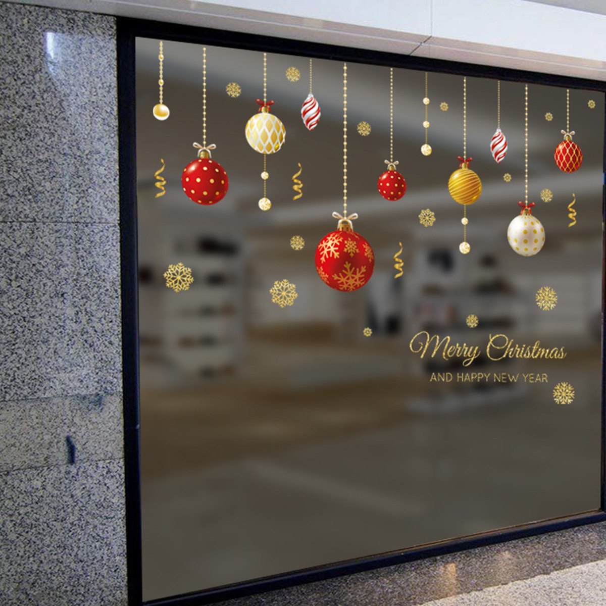 Golden Bauble Window Stickers