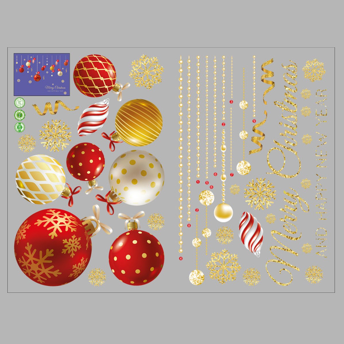 Golden Bauble Window Stickers