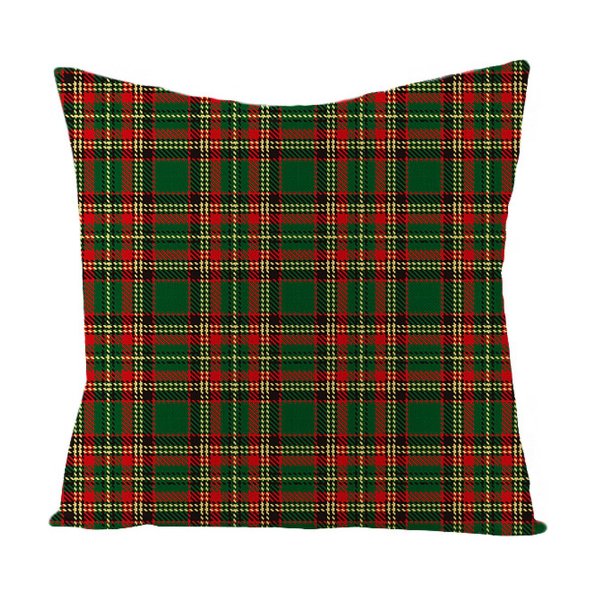 Green Linen Christmas Cushion Cover, 45 x 45 cm