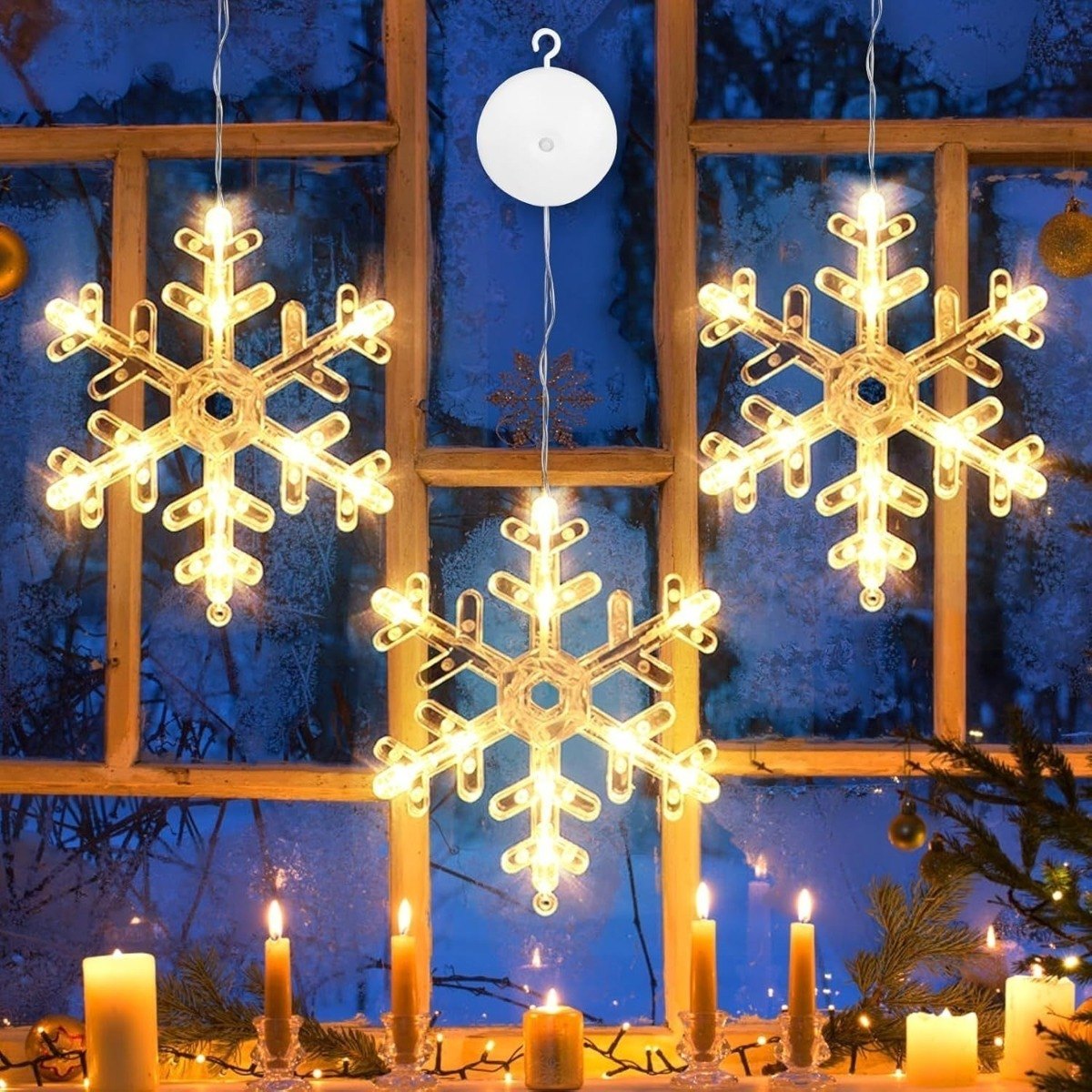 Hanging Snowflakes, 18 cm (3 pcs)