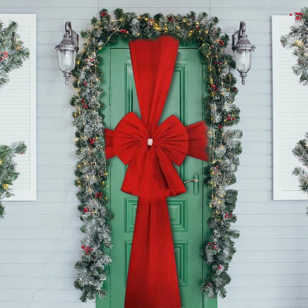 Large Red Door Bow