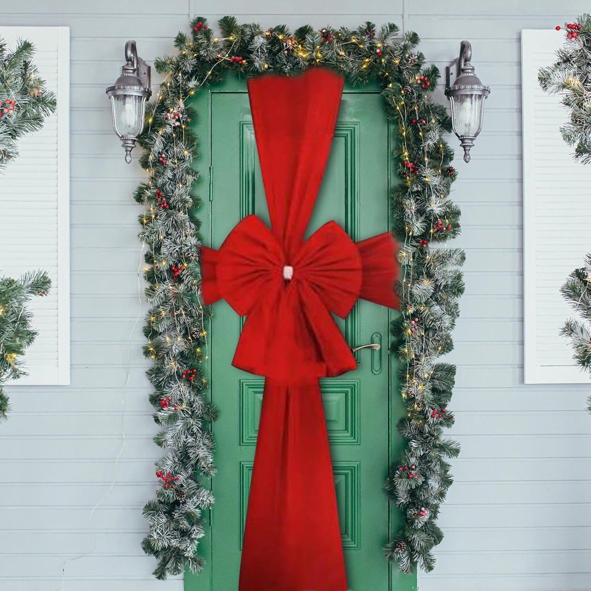 Large Red Door Bow