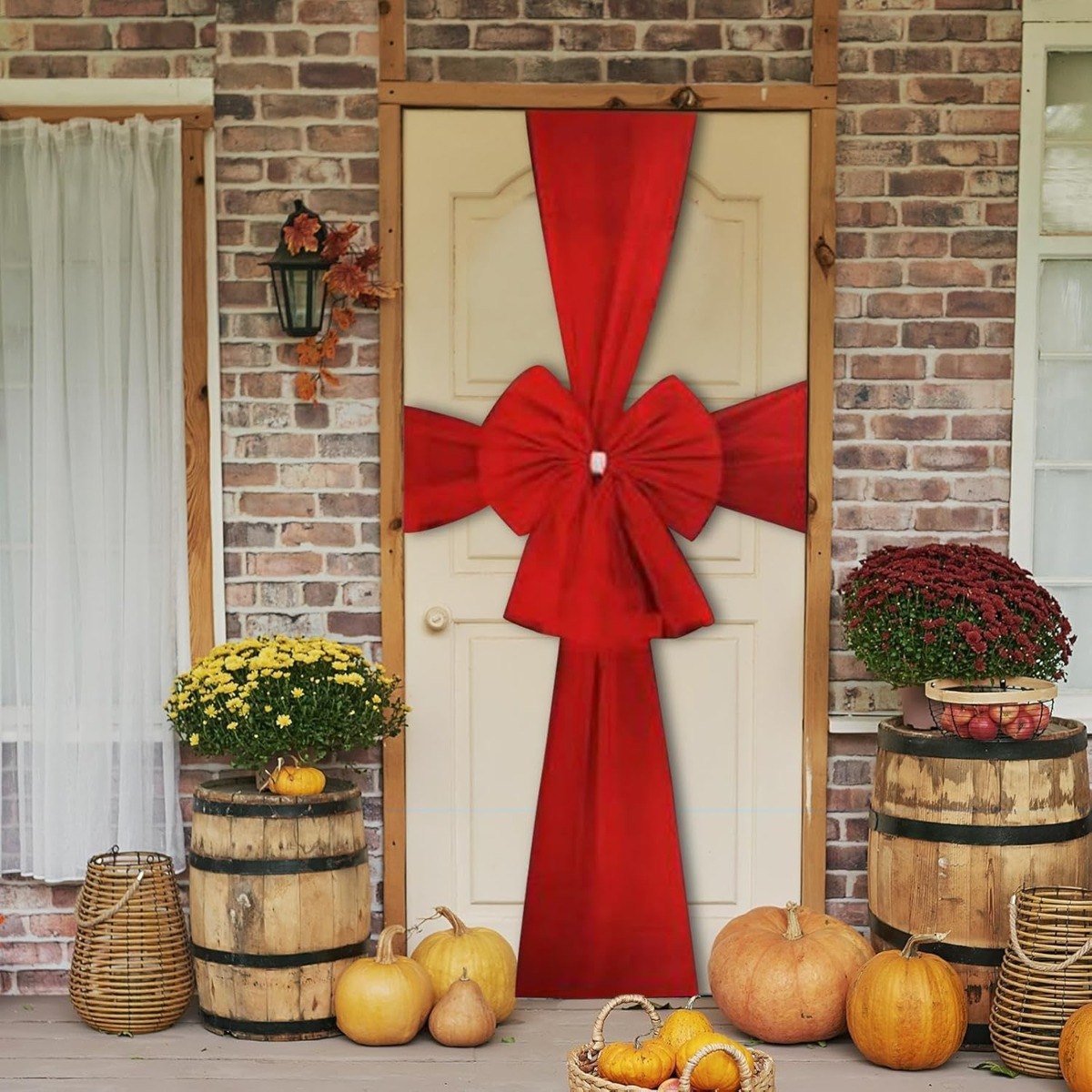 Large Red Door Bow