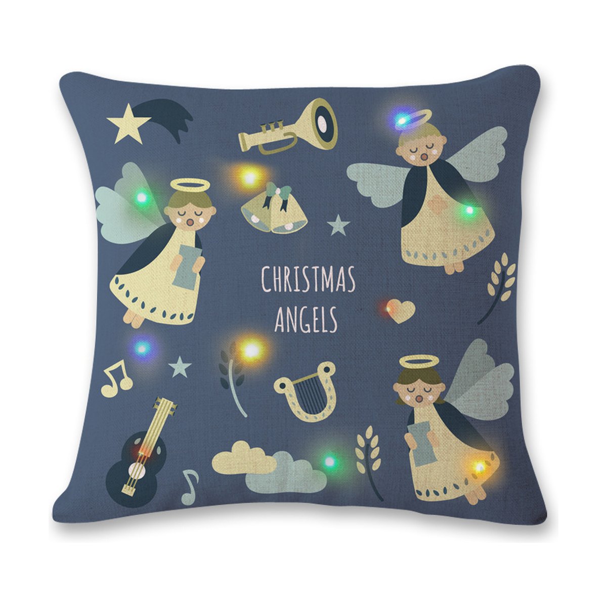 LED Light-Up Christmas Cushion Cover, 45 x 45 cm