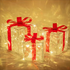 Light-Up Christmas Gift Boxes (Set of 3)