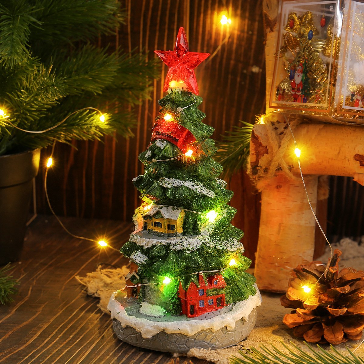 Light-Up Christmas Tree Music Box