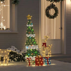 Light-Up Christmas Tree with 3 Gift Boxes, 150 cm