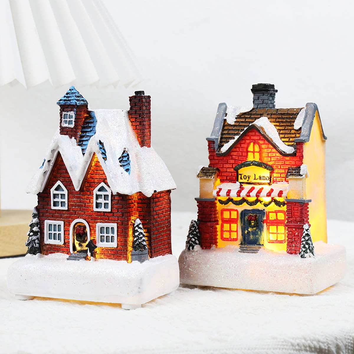 Light-Up Resin Christmas House