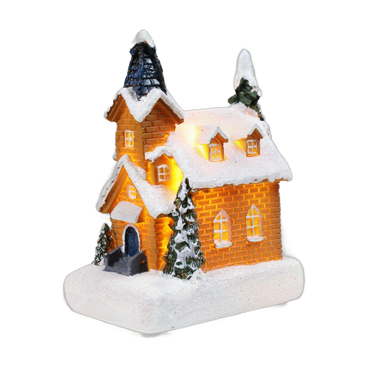 Light-Up Resin Christmas House