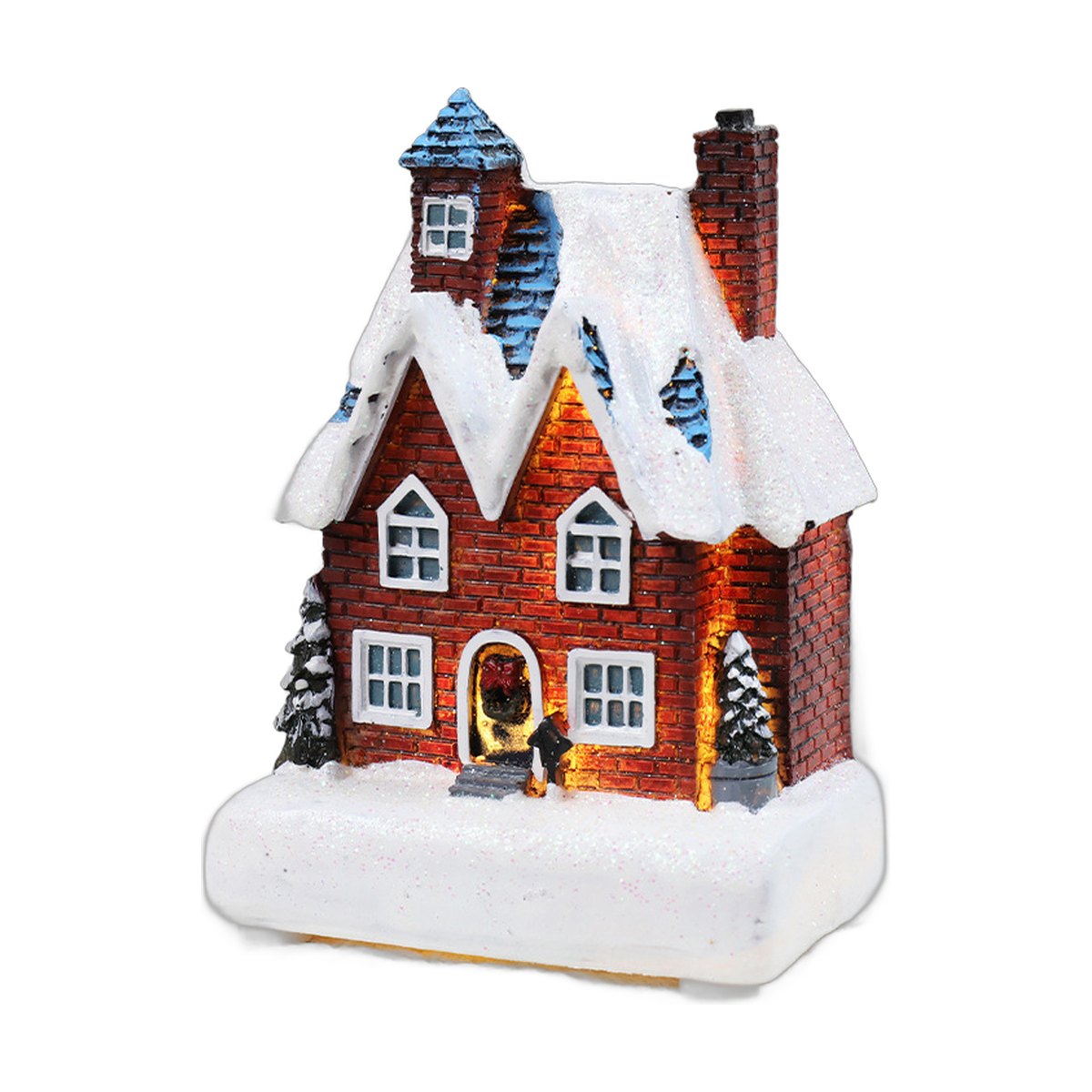 Light-Up Resin Christmas House