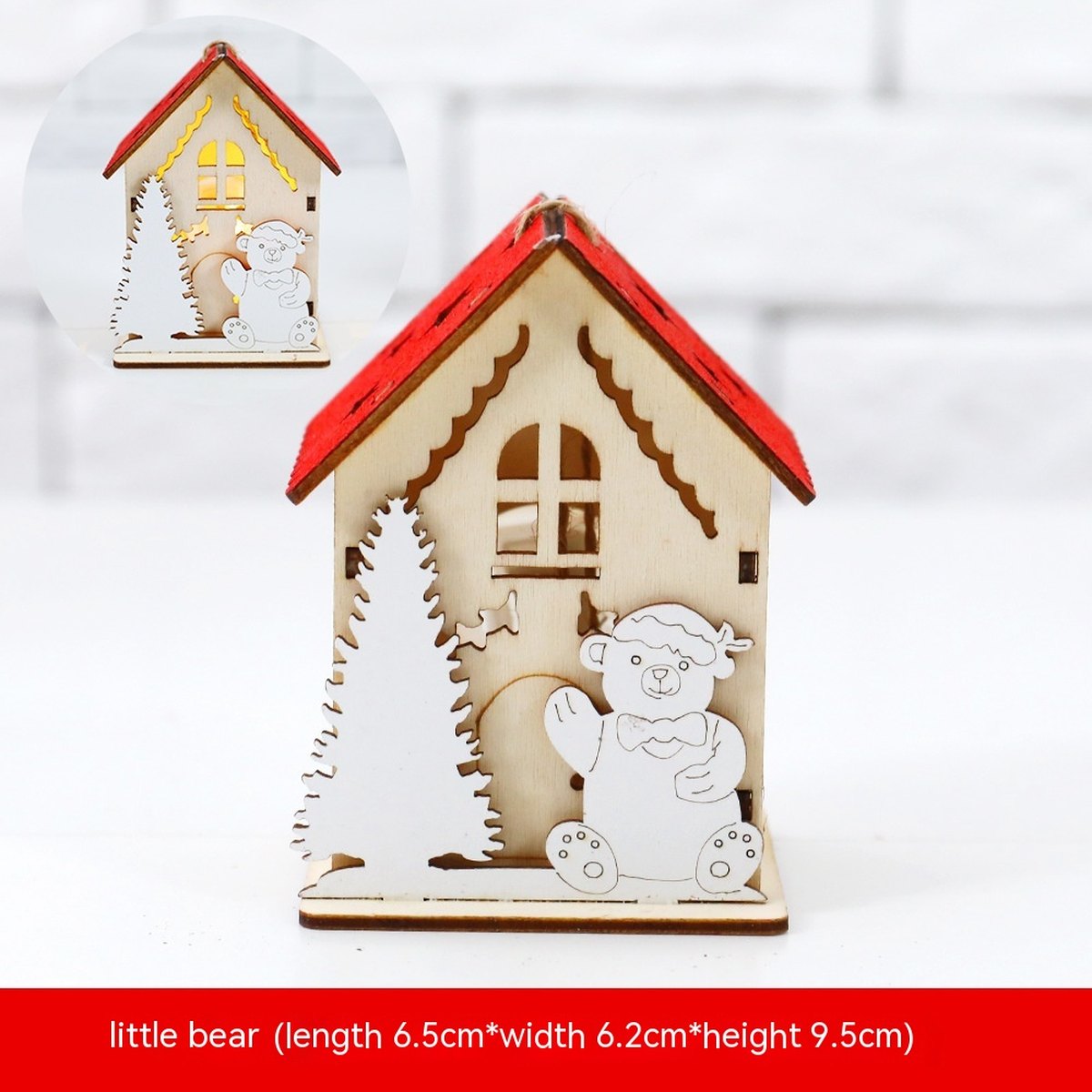 Light-Up Wooden Christmas House