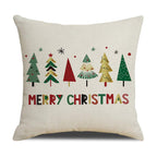 Linen Christmas Cushion Cover, 45 x 45 cm