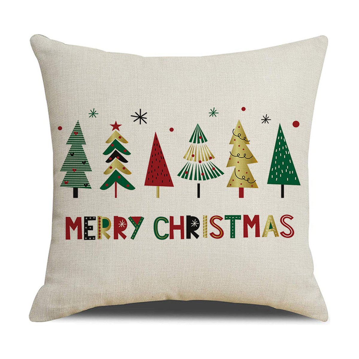 Linen Christmas Cushion Cover, 45 x 45 cm