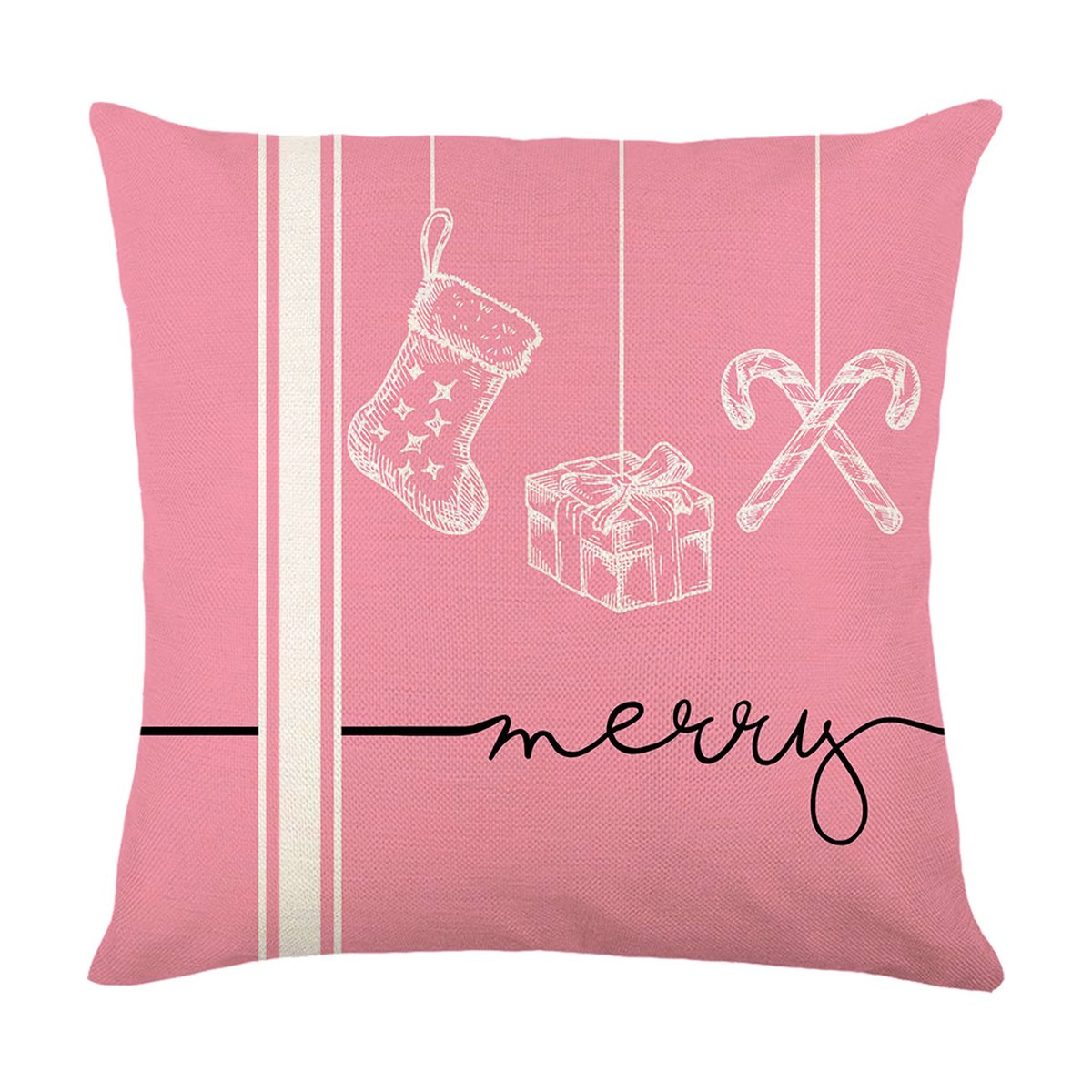 Linen Christmas Cushion Cover, 45 x 45 cm