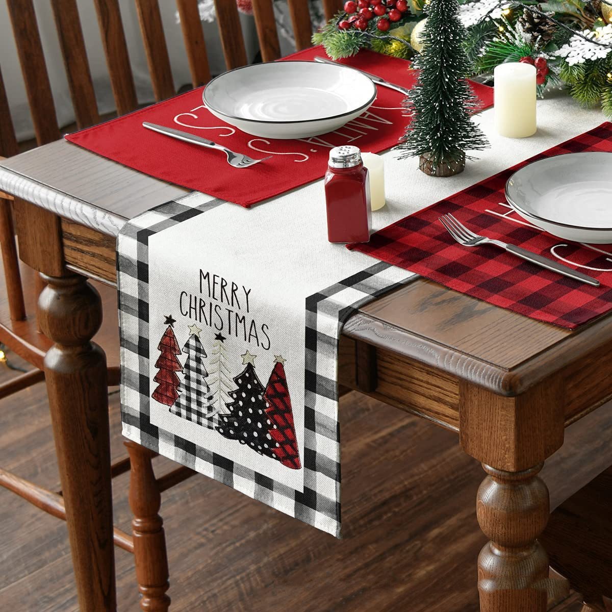 Linen Christmas Table Runner, 30 x 180 cm