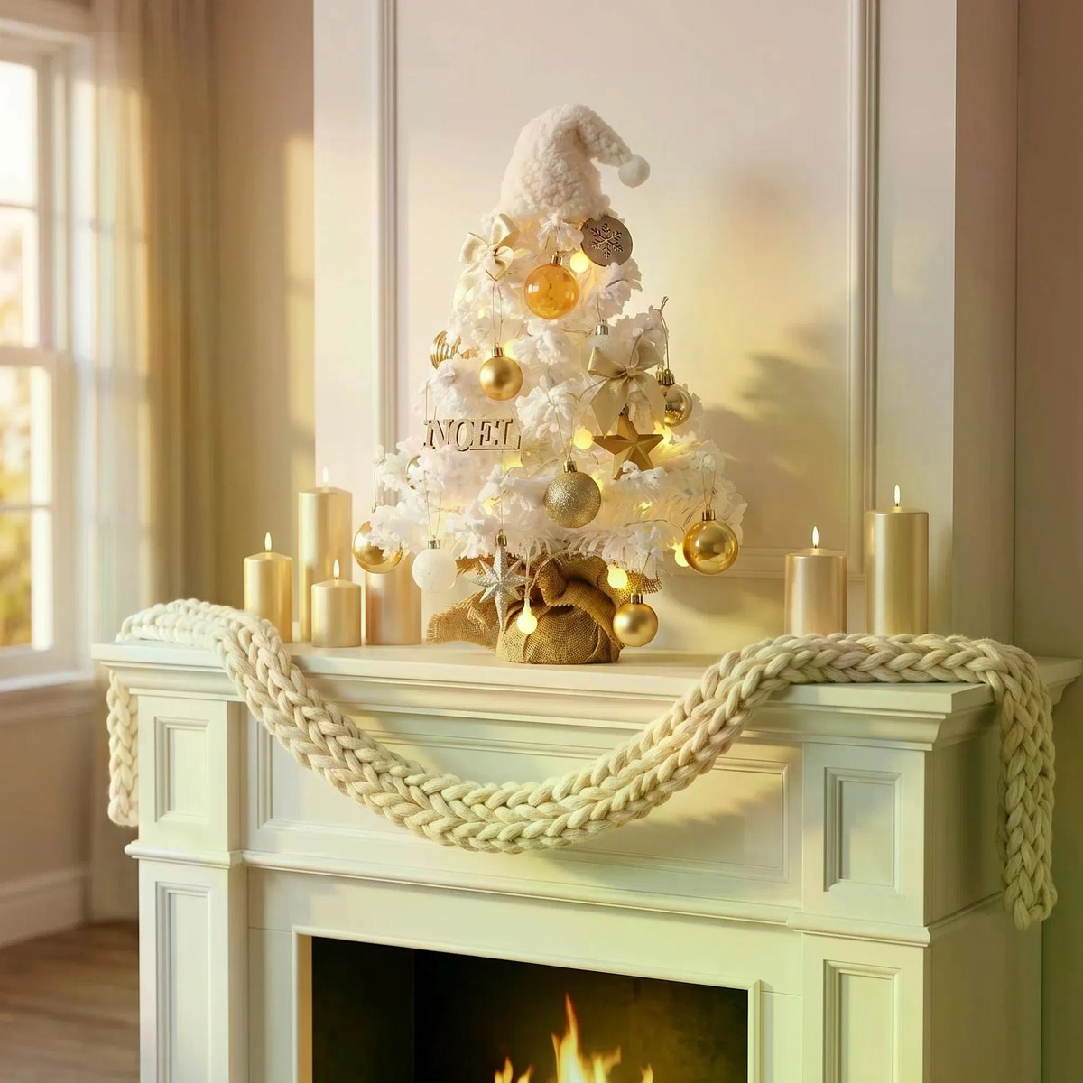 Mini Christmas Tree with Lights, 45 cm