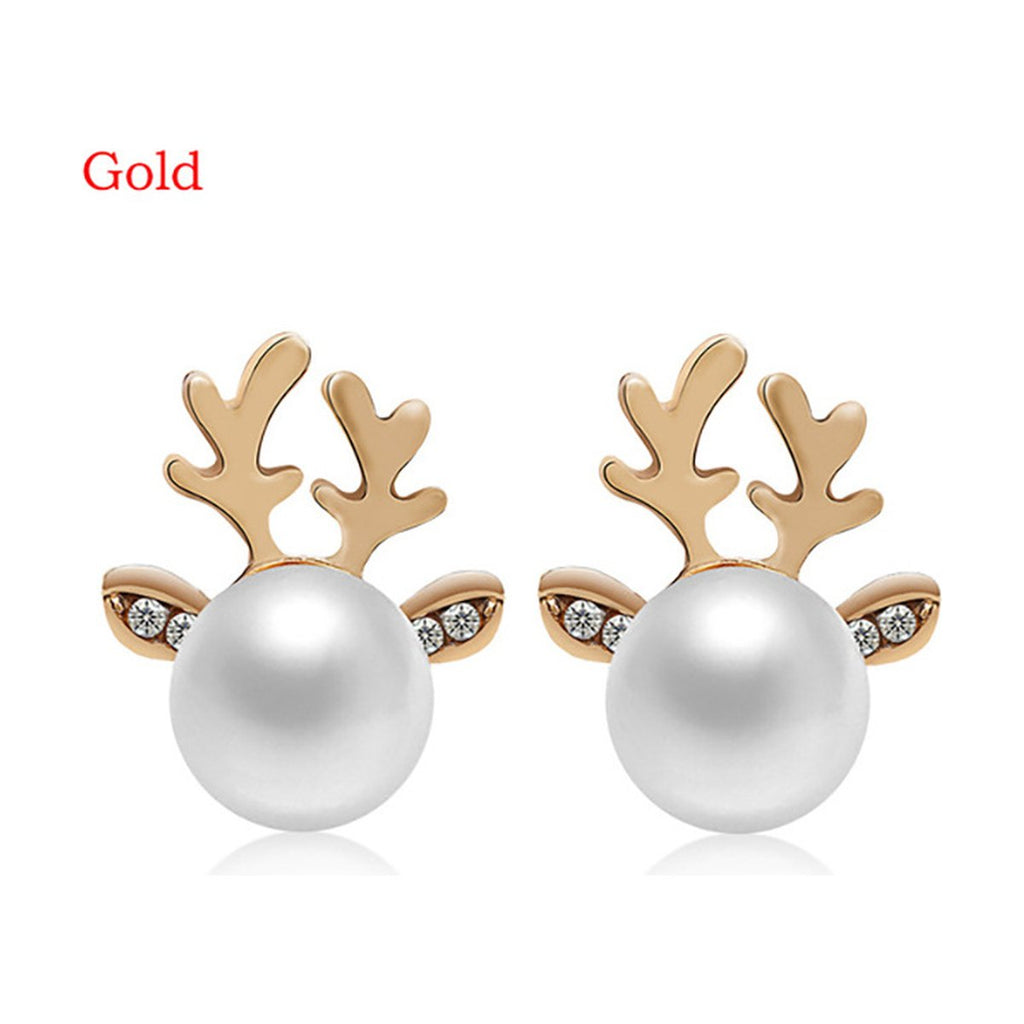 Pearl Antler Stud Earrings