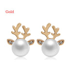 Pearl Antler Stud Earrings