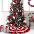 Pleated Linen Christmas Tree Skirt