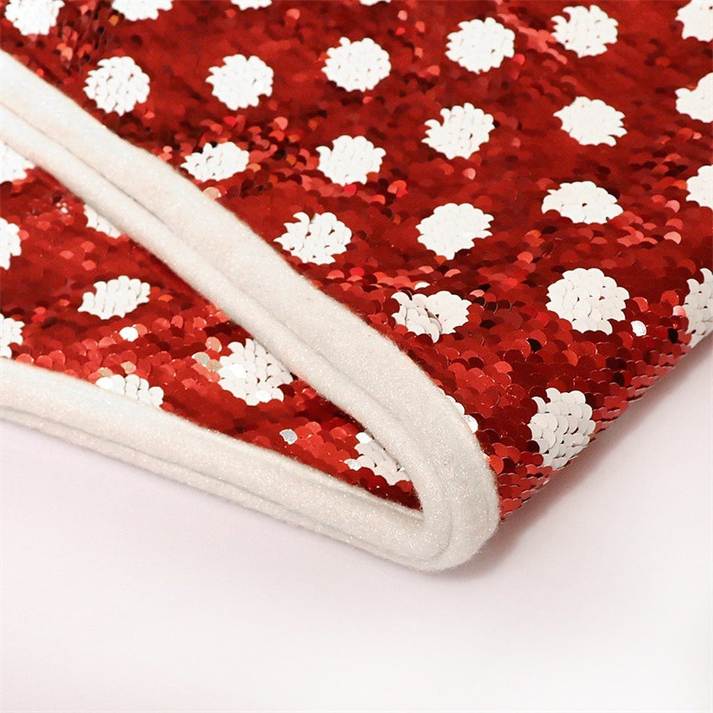 Red & White Sequin Tree Collar
