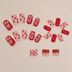 Red Glitter Christmas Press-On Nails
