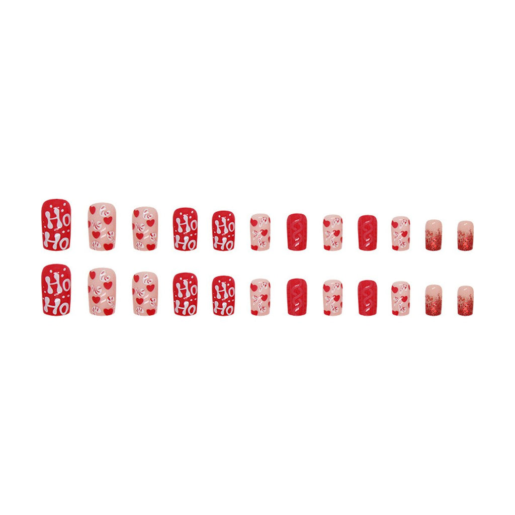Red Glitter Christmas Press-On Nails