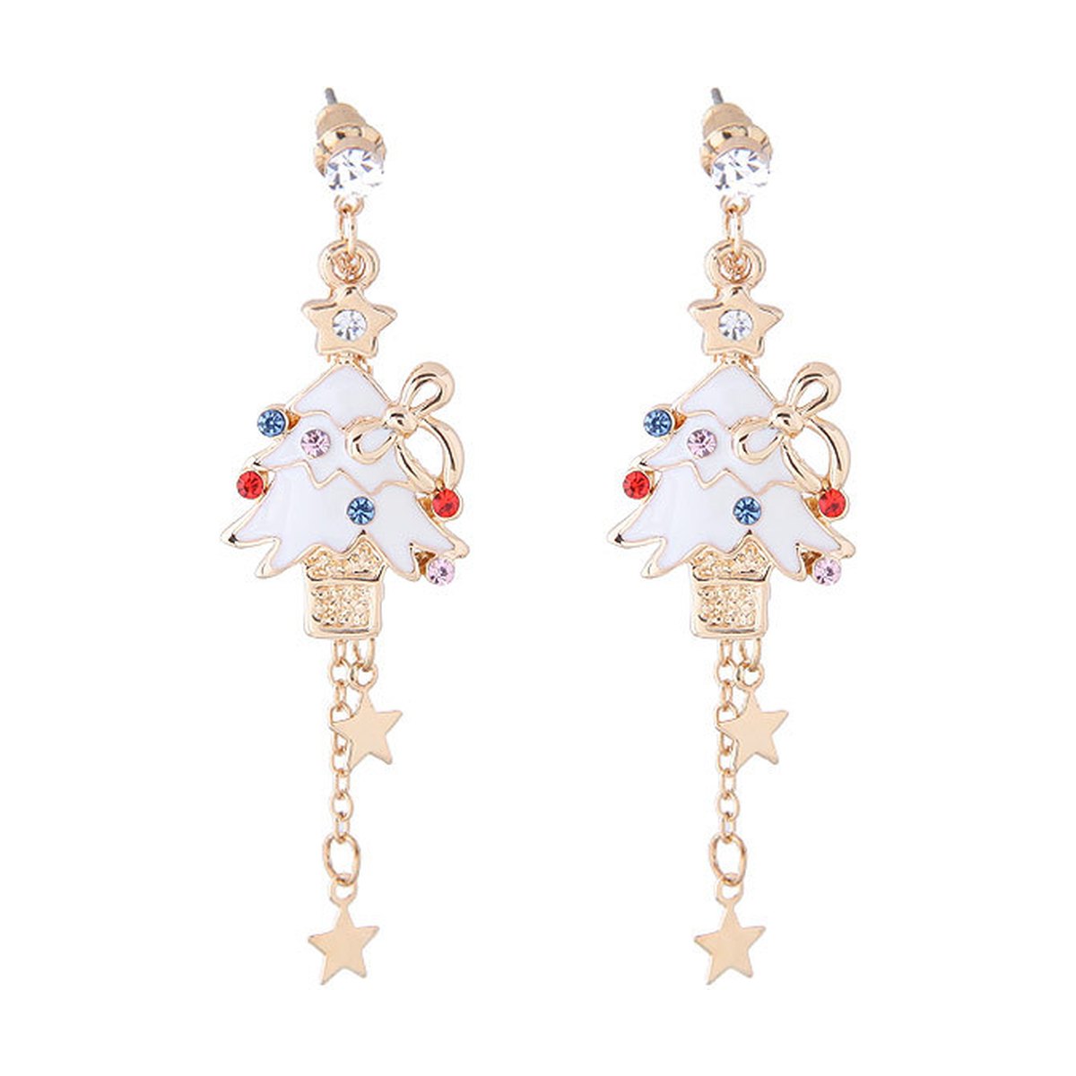 Reindeer Christmas Tree Earrings
