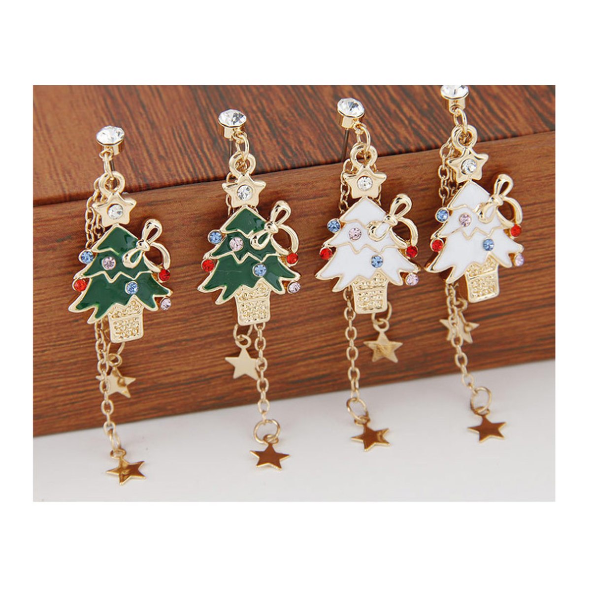 Reindeer Christmas Tree Earrings