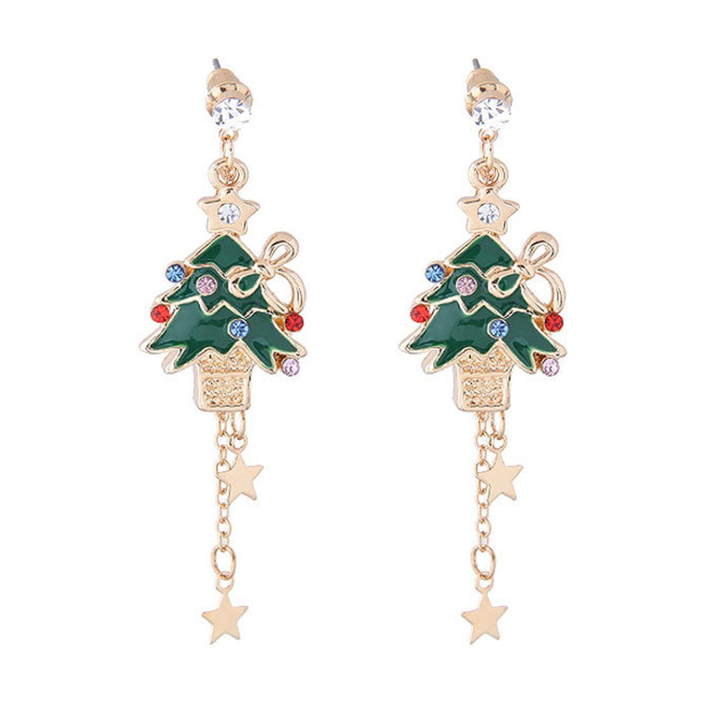 Reindeer Christmas Tree Earrings